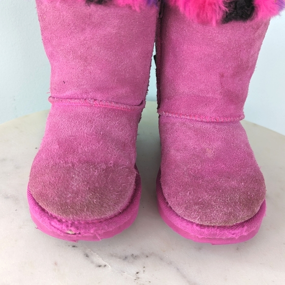UGG Toddler Girls Bailey Bow Pink & Purple Boots - Picture 8 of 11